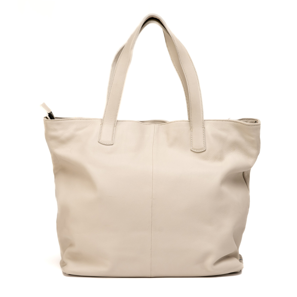 Shopping Bag Artigianale in Vera Pelle Ghiaccio Dipinta a Mano - Sera Serie "Love for Nature" - Made in Italy