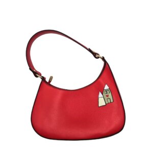 Borsa a Spalla, in pelle Rossa, Dipinta a Mano, Made in Italy, "Ipazia"
