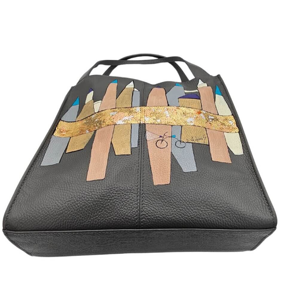 borsa in pelle - Bike - serie "paesaggi"