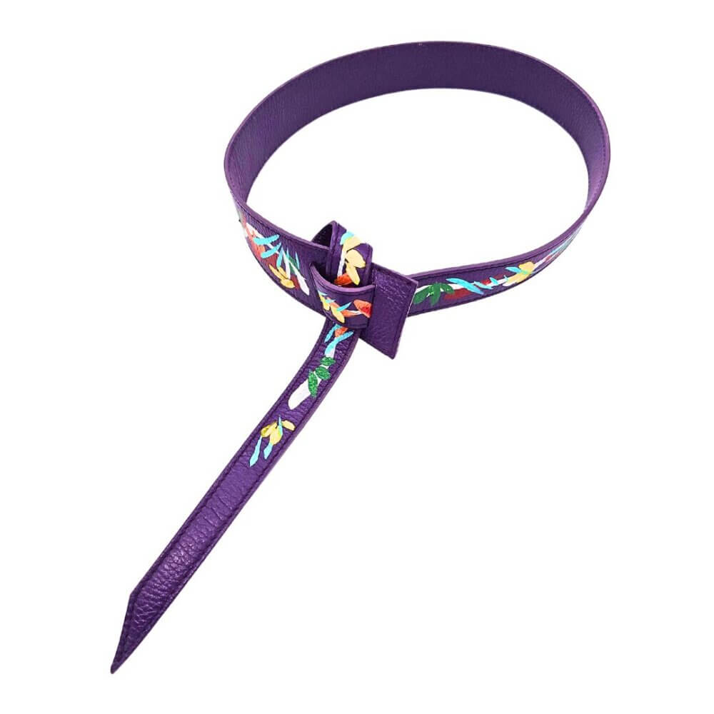 Cintura in pelle dipinta a mano