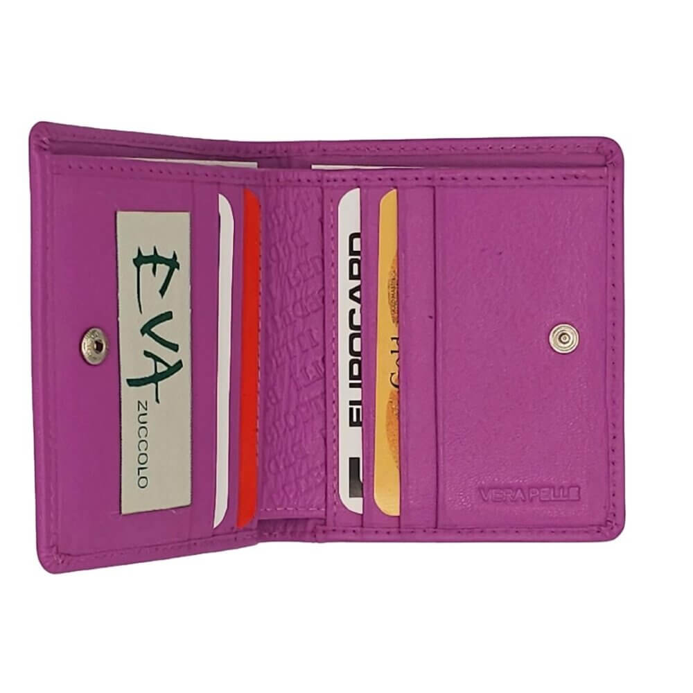 Portafoglio piccolo in pelle - Fucsia