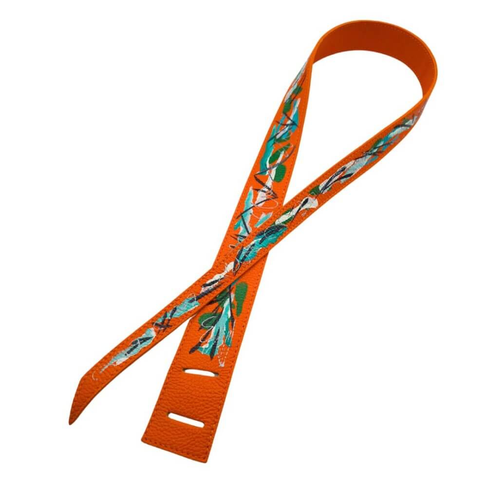 Cintura in pelle dipinta a mano