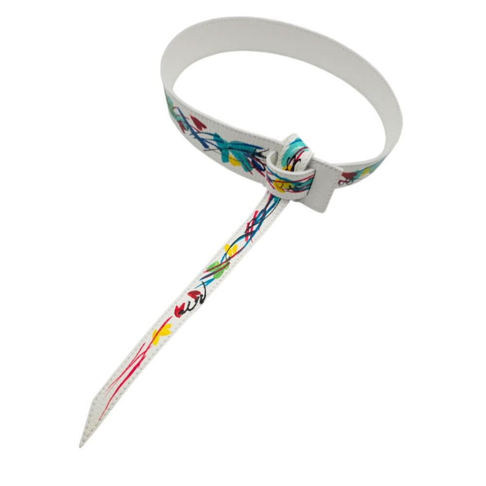 Cintura in pelle dipinta a mano