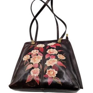 45 Zaino Borsa 2-in-1 in Pelle, Colore Testa di Moro, Dipinto a Mano, Made in Italy, "NAZRIN"